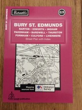 Bury St Edmunds Barton Bardwell fold out street map Black/White