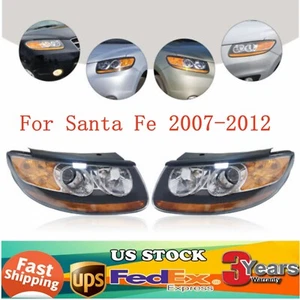 Headlight Set Halogen Headlamp Left & Right Side For Hyundai Santa Fe 2007-2012 - Imagen 1 de 12