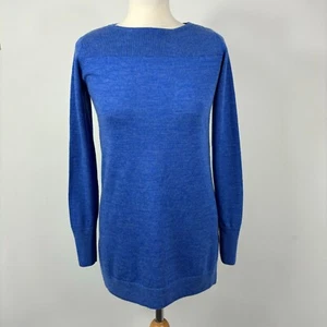 Tahari Blue Pure Merino Wool Very Fine Knit Jumper Sweater Pullover Size S VGC - Picture 1 of 10