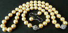 Fashion 8mm Yellow South Sea Shell Pearl Necklace Bracelet Earrings Set 18"