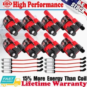 8Ignition Coil & Spark Plug Wire For Chevy Silverado 1500 Impala Tahoe GMC D514A - Picture 1 of 12