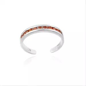 Sterlingsilber Zehenring Mit Kanal Set Orange Cz - Bild 1 von 3