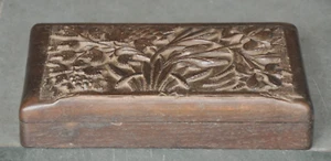 Vintage Schmuckkästchen Blumenbaum aus Holz mit Gravur Handarbeit - Bild 1 von 9