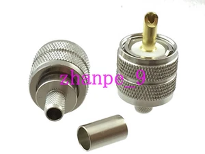 10pcs Connettore UHF PL259 maschio spina crimpare RG8X RG-8X LMR240 4C-2V cavo - Foto 1 di 4