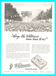 1945 Whitman's Chocolates France Victory Print ad WWII vive la france war - Bild 1 von 3