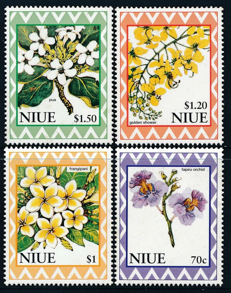 1996 NIUE FLOWERS SET OF 4 FINE MINT MNH  - Image 1 of 1