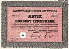 Baumwollspinnerei Mittweida 1942 100 RM