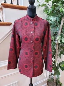Jennifer Moore Women Marron Polyester Long Sleeve Buttons Front Jacket Size 10 - Picture 1 of 12