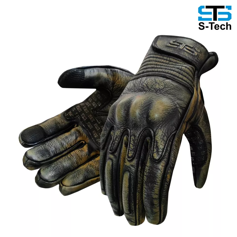 Moto guanti in pelle Stechmoto ST 1715 Neo-Phil  Vintage custom e Café Race - Immagine 1 di 1