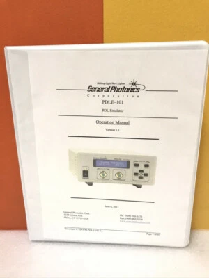 General Photonics GP-UM-PDLE-101-11 PDLE-101 PDL Emulator Operation Manual - Image 1 of 3