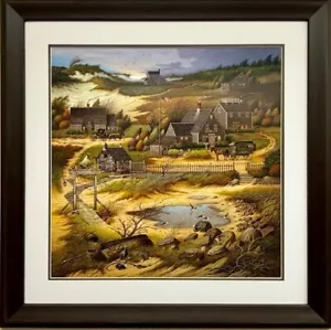 Charles Wysocki "Olde Nantucket" GERAHMT Handsigniert & # Kunst Meereslandschaft Neu - Bild 1 von 7