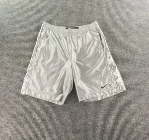 Pantalones Cortos Nike Hombres Gris Medio Malla Baloncesto Deslumbramiento Atlético Sedoso Brillante Logo - Imagen 1 de 13