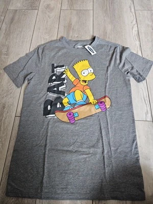 NUEVO CON ETIQUETAS Camiseta Bart Simpson Old Navy Adolescente 14 16 Niños Talla XL De Colección Y2K Gris AQ Foto 1 de 3