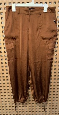 PANTALONES DE SEDA DKNY MUJER COLOR MARRÓN TALLA 8 ¡NUEVOS!  Foto 1 de 4