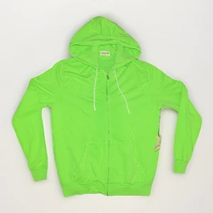 Cotton Citizen Neon Green Zip Up Hoodie Sweatshirt Size M Made in USA - Picture 1 of 7