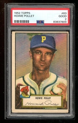 1952 Topps #63 Howie Pollet PSA 2 - Image 1 of 2