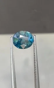 Natural Unheated Green/Teal Sapphire 1.55 CTs Round Cut loose Gemstone - Picture 1 of 6