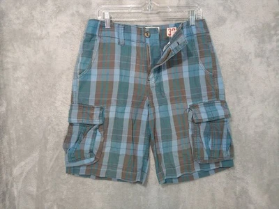 Pantalones Cortos Mossimo Para Hombre 30 Azul Cuadros Carga Sueltos Y2K De Colección Skate Grunge Algodón Foto 1 de 4