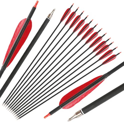 Carbon Arrows ID6.2mm Feathers 33'' Archery Compound Recuver HuntingTarget - Image 1 of 4