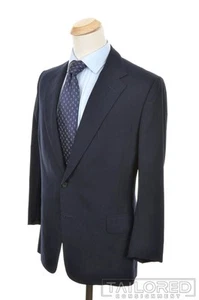 LEONARD LOGSDAIL giacca pantalone lana blu tinta unita uomo - BESPOKE 40 R - Foto 1 di 10