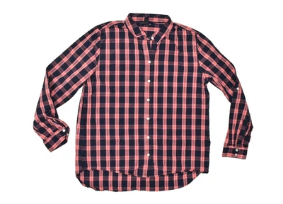 Gap Boyfriend Fit Plaid Butotn Down Shirt Women Regular Size S Pink Blue Cotton - Imagem 1 de 4