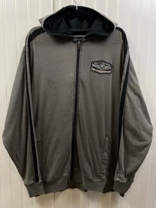Sudadera con capucha ligera con cremallera completa Harley Davidson Motorcycles XL negra desteñida - Imagen 1 de 7