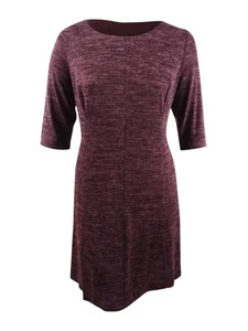 Connected Women's Fit & Flare Sweater Dress (10, Burgundy) - Picture 1 of 3