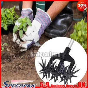 2 in 1 Garden Aerator Gardening Rotary Tiller Soil Plowing Tool for Garden Lawn - Picture 1 of 12