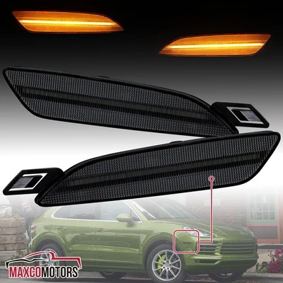 Smoke Side Marker Lights Fits 2015-2018 Porsche Cayenne 958 LED Turn Signal Pair - Image 1 of 4