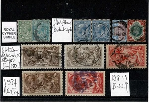 GB GV Sea Horses stamps & other E7-GV on 1card postmark interest c£££ i300 - Picture 1 of 1