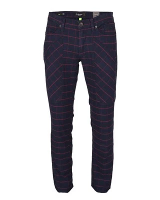NWT JECKERSON PANTS trousers blue red check lyocell luxury Italy us 32 - Image 1 of 4