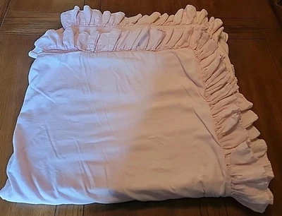 Rare!!!Pottery Barn Kids Pink Ruffle Organic Cotton Duvet Cover  Full Queen - Image 1 of 4
