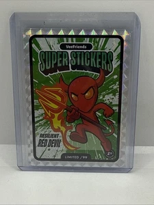 Súper pegatinas manga Resilient Red Devil 2025 VeeFriends Green Splash/99 SSP - Imagen 1 de 3