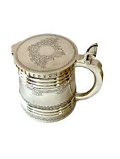 1800's Tsarist RUSSIAN 84 Silver Beer Tankard Mug Stein. St Petersburg Lidded