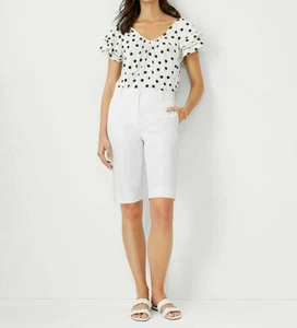 New with defects ! Ann Taylor Classic Boardwalk shorts white 4 - Picture 1 of 8