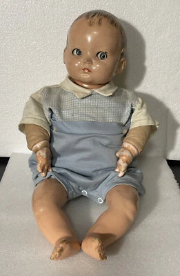 Traje de pana vintage años 40 Effanbee TOMMY TUCKER coqueto ojos dormidos 18"... Foto 1 de 4