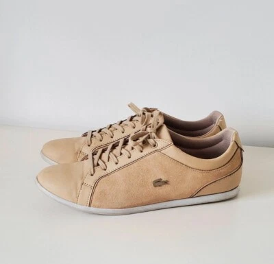 Lacoste Beige Sneakers Trainers, Leather & Suede, 6 UK - Image 1 of 4