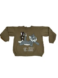 Iceberg Tom & Jerry Wool Acrylic Knit Sweater VTG 90 Cartoon Turner Italy Sz XL - Picture 1 of 15