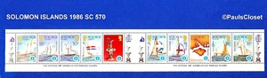 ISOLE SALOMONE 1986 SC 570 1987 COPPA AMERICANA 4/18¢, 2/30¢, & 4/$1 MNH OG F/VF - Foto 1 di 2