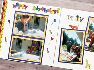 Páginas de álbum de recortes de cumpleaños, diseños de cumpleaños, 12 por 12 páginas de cumpleaños - Imagen 1 de 9