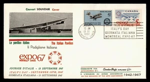 DR WHO 1967 CANADA EXPO 67 ITALY DAY CACHET MIXED FRANK m24485 - Picture 1 of 2