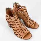 Vince Camuto Kevston Womens Beige Cut Out Leather Heeled Sandals Size 8 M