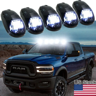 For Dodge Ram 1500 2500 3500 5x 6000K White LED Smoked Rooftop Cab Running Light - Image 1 of 4