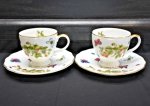 Set of 2 - Royal Crown 6976 Japan - Spring Time Footed Cups & Saucers (562) - Picture 1 of 11