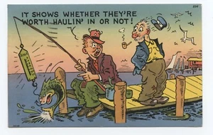 Angelpfeife Comic Kunst Humor Postkarte - Bild 1 von 2