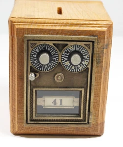 Vintage Post Office Box Bank #41 with Combination Corbin Cabinet Lock Wood - Picture 1 of 8