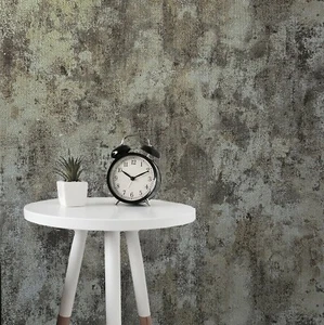 Industrial Distressed Brown taupe gold faux fabric textured modern wallpaper 3D - Picture 1 of 8