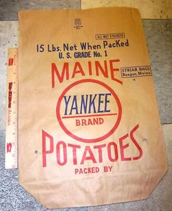 Maine Yankee brand Potato 15 pound paper bag, Bangor Maine, New & unused - Picture 1 of 4