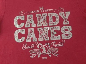 Disney Parks Main Street Candy Canes Christmas T Shirt Womens S Sweet Treats NEW - Picture 1 of 10