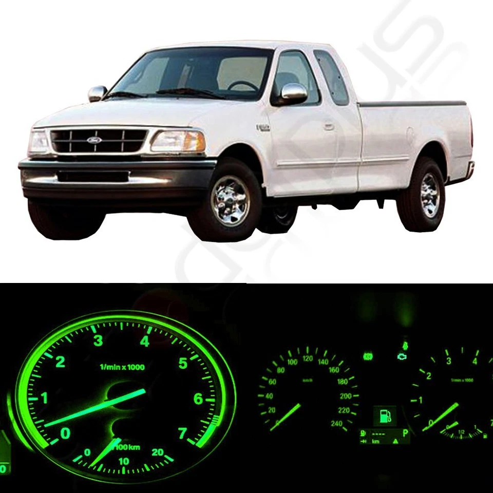 Green LED Kit Dashboard Gauge Panel Cluster Light Bulbs Fit 1999-2004 Ford F-150 - Image 1 of 4